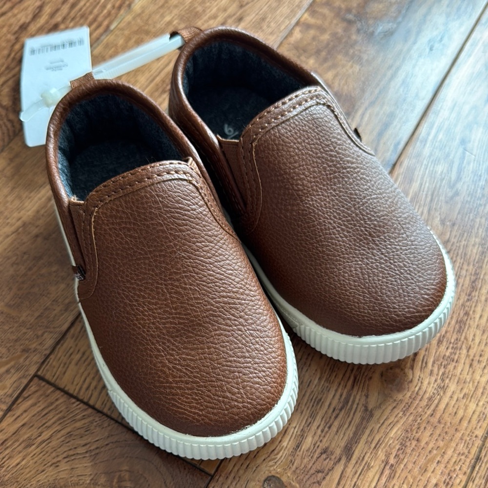 Carter's Brown Slip-On Sneakers with Elastic Goring